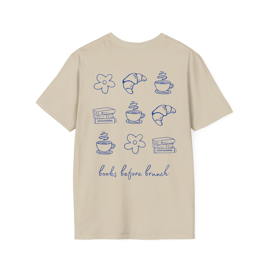 Books before Brunch Backprint T-shirt