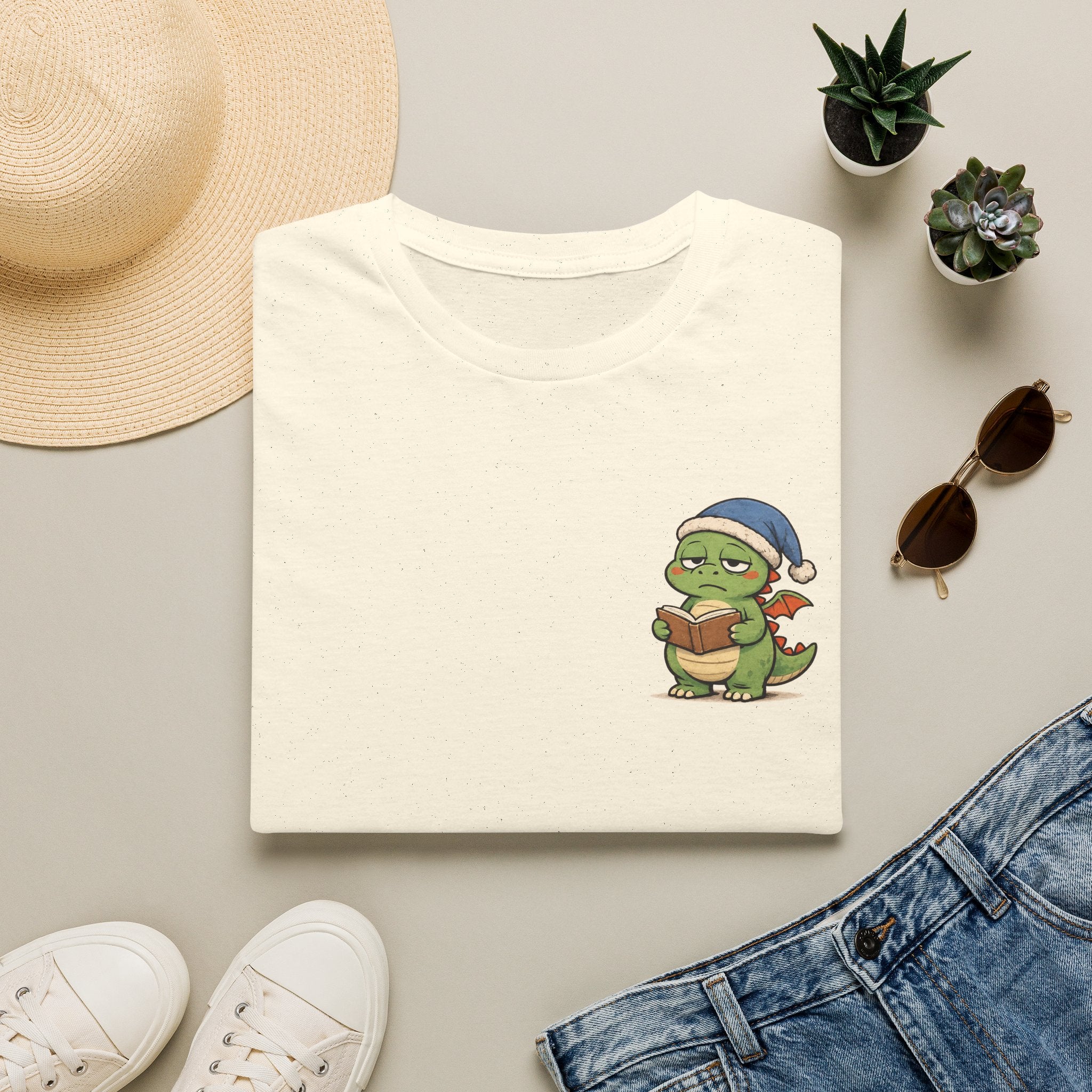 Sleepy Dragon Reading T-shirt