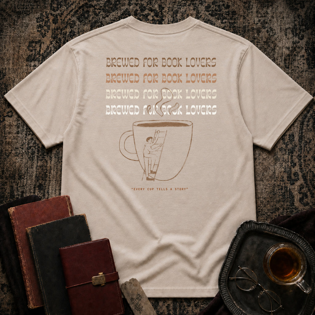 Brewed for Book Lovers Backprint T-shirt