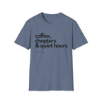 Coffee, Chapters & Quiet Hours T-shirt