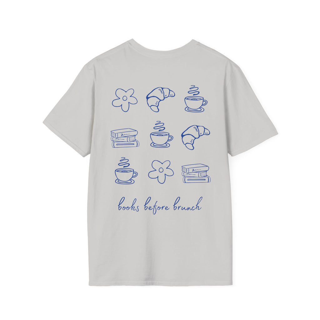 Books before Brunch Backprint T-shirt