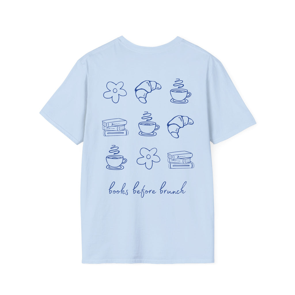 Books before Brunch Backprint T-shirt