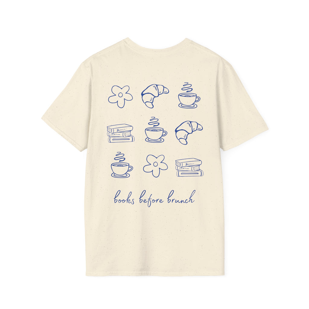 Books before Brunch Backprint T-shirt