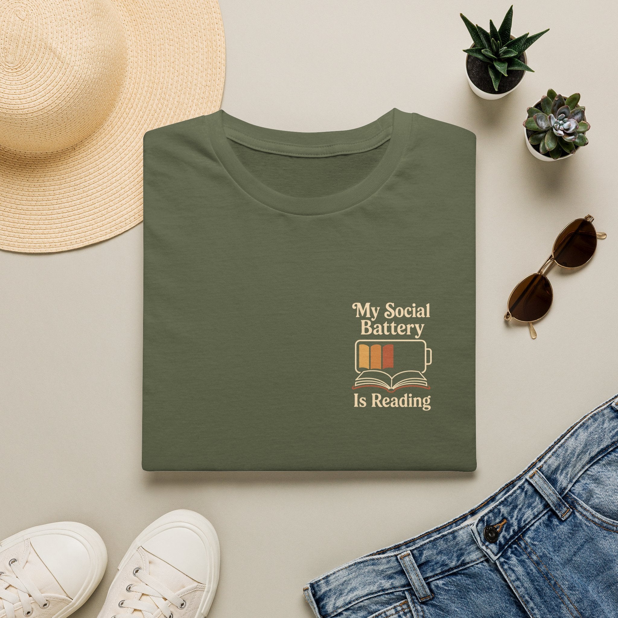 My Social Battery is Reading T-shirt