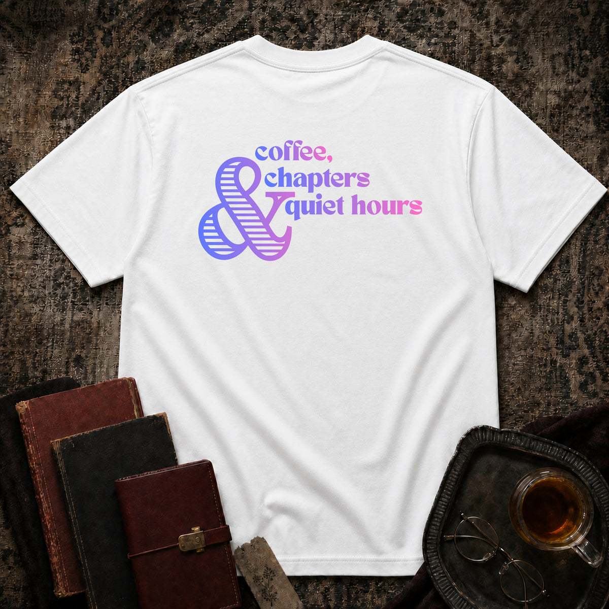 Coffee, Chapter & Quiet Backprint T-shirt