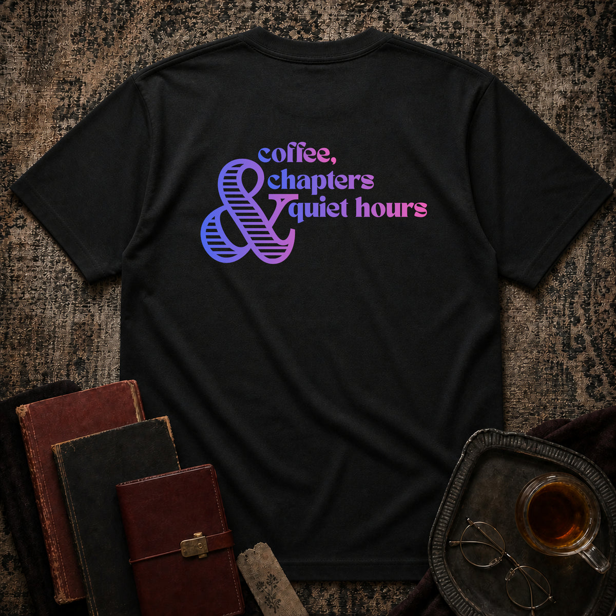 Coffee, Chapter & Quiet Backprint T-shirt