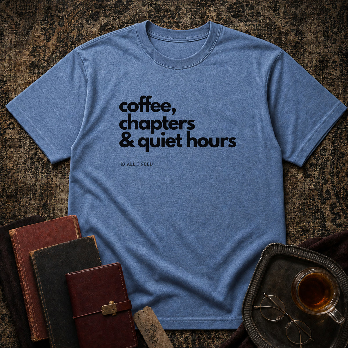 Coffee, Chapters & Quiet Hours T-shirt