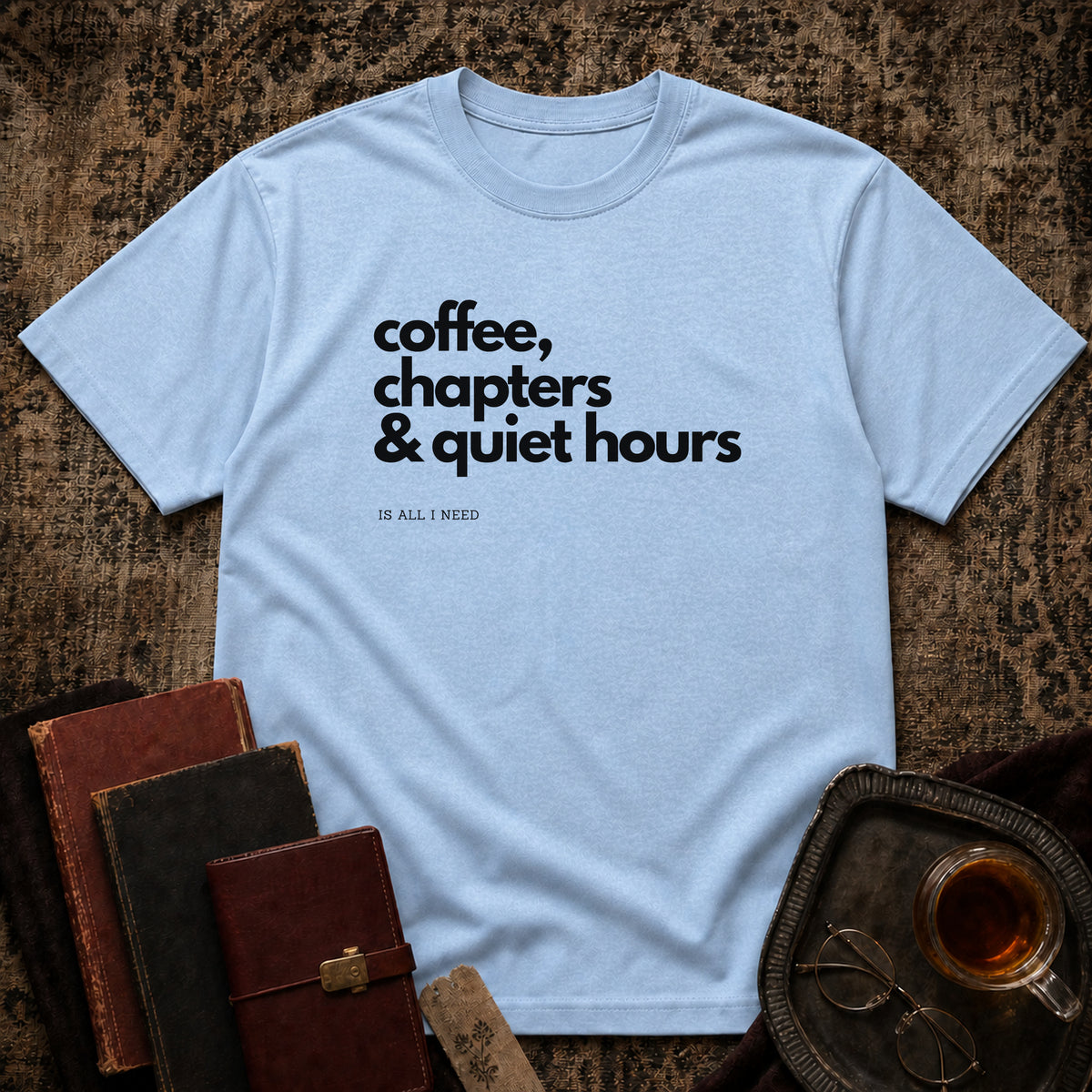 Coffee, Chapters & Quiet Hours T-shirt