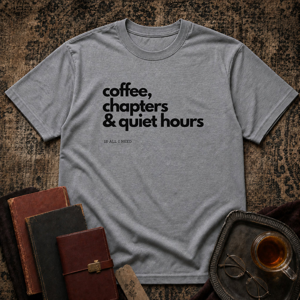 Coffee, Chapters & Quiet Hours T-shirt