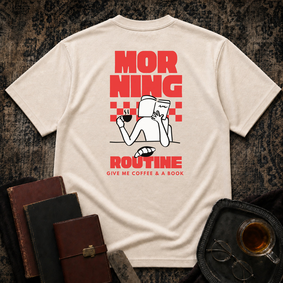 Morning Routine Backprint T-shirt