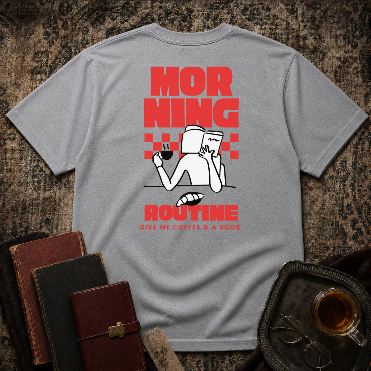 Morning Routine Backprint T-shirt