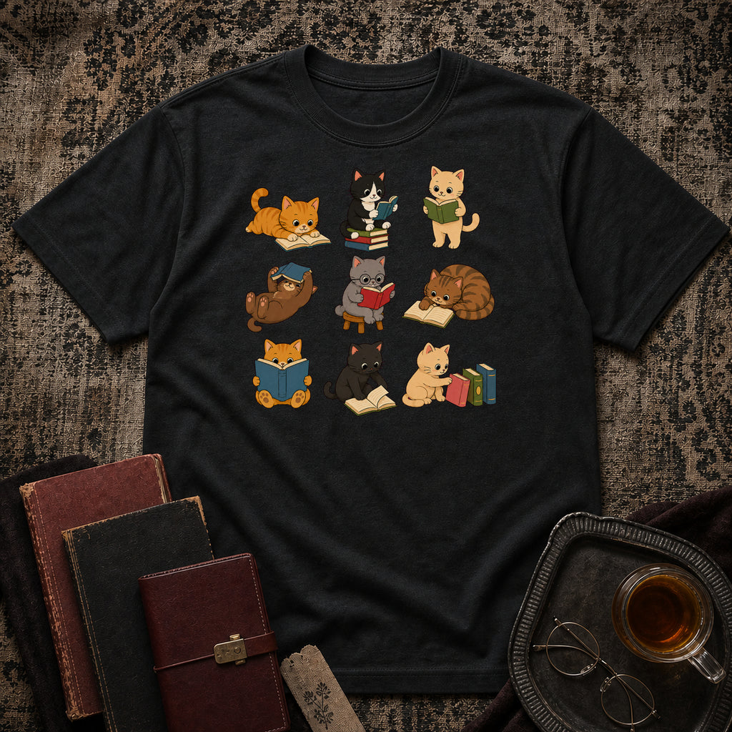 Reading Cats T-shirt