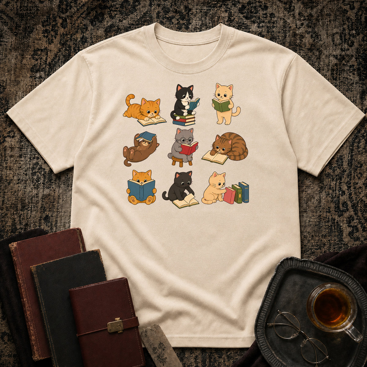 Reading Cats T-shirt