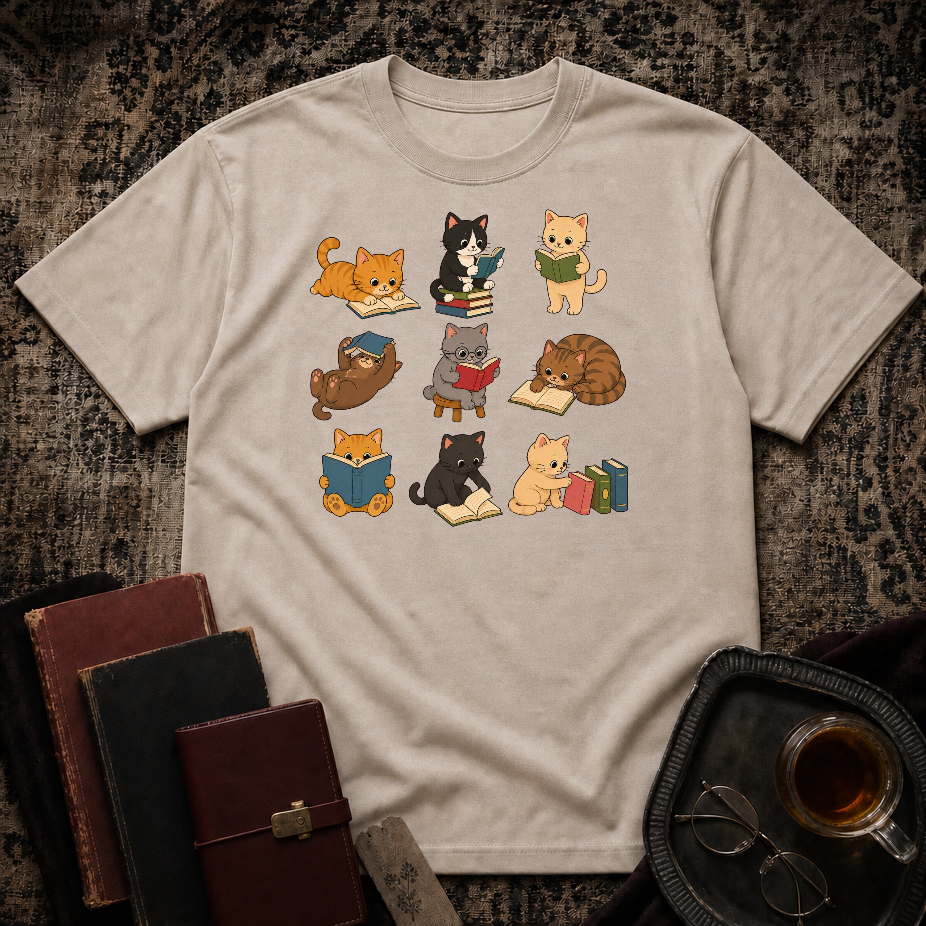 Reading Cats T-shirt