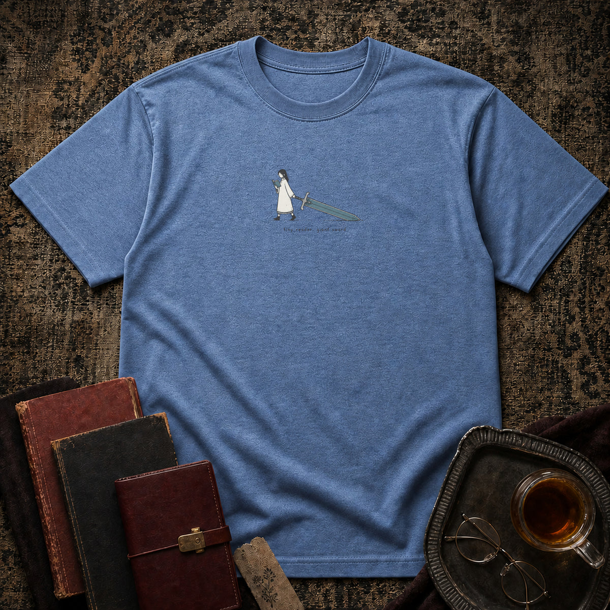 Tiny Reader, Giant Sword T-shirt