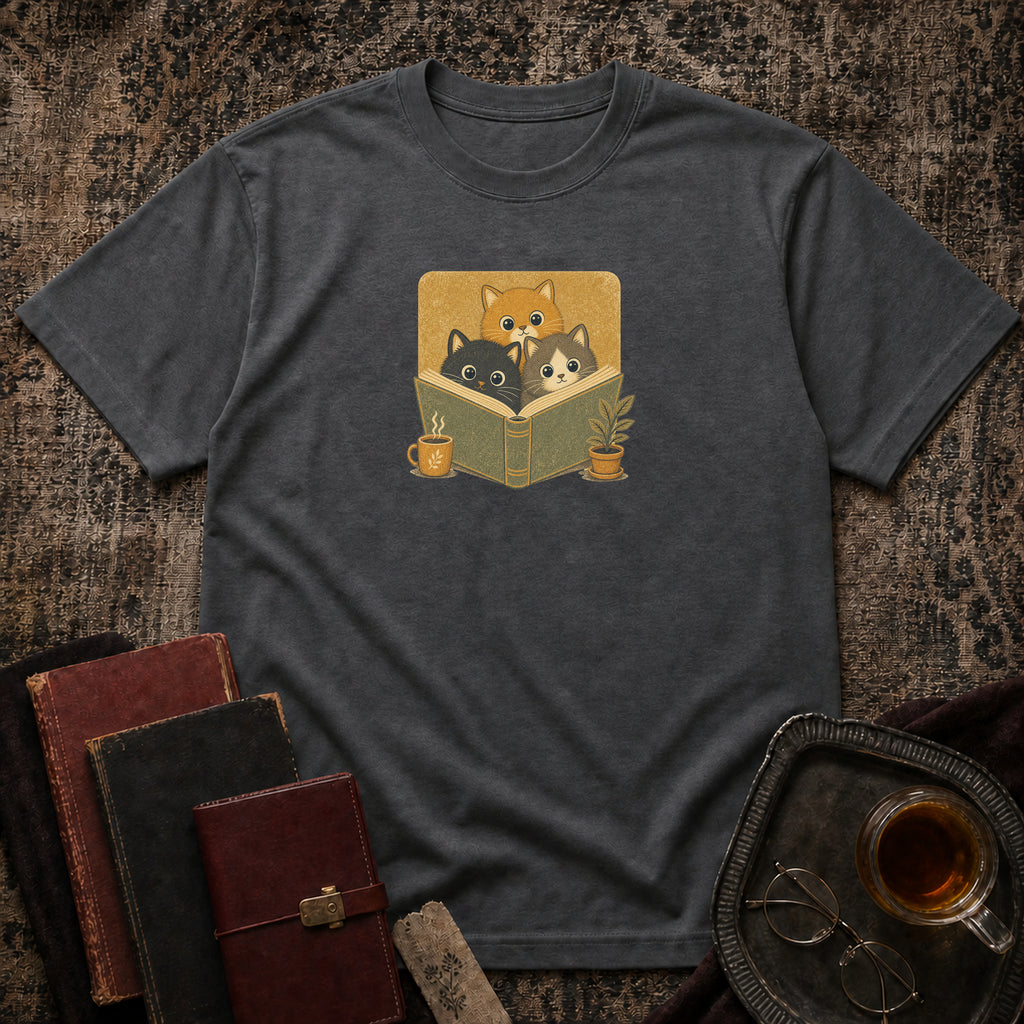 Cozy Cats in a Book T-shirt