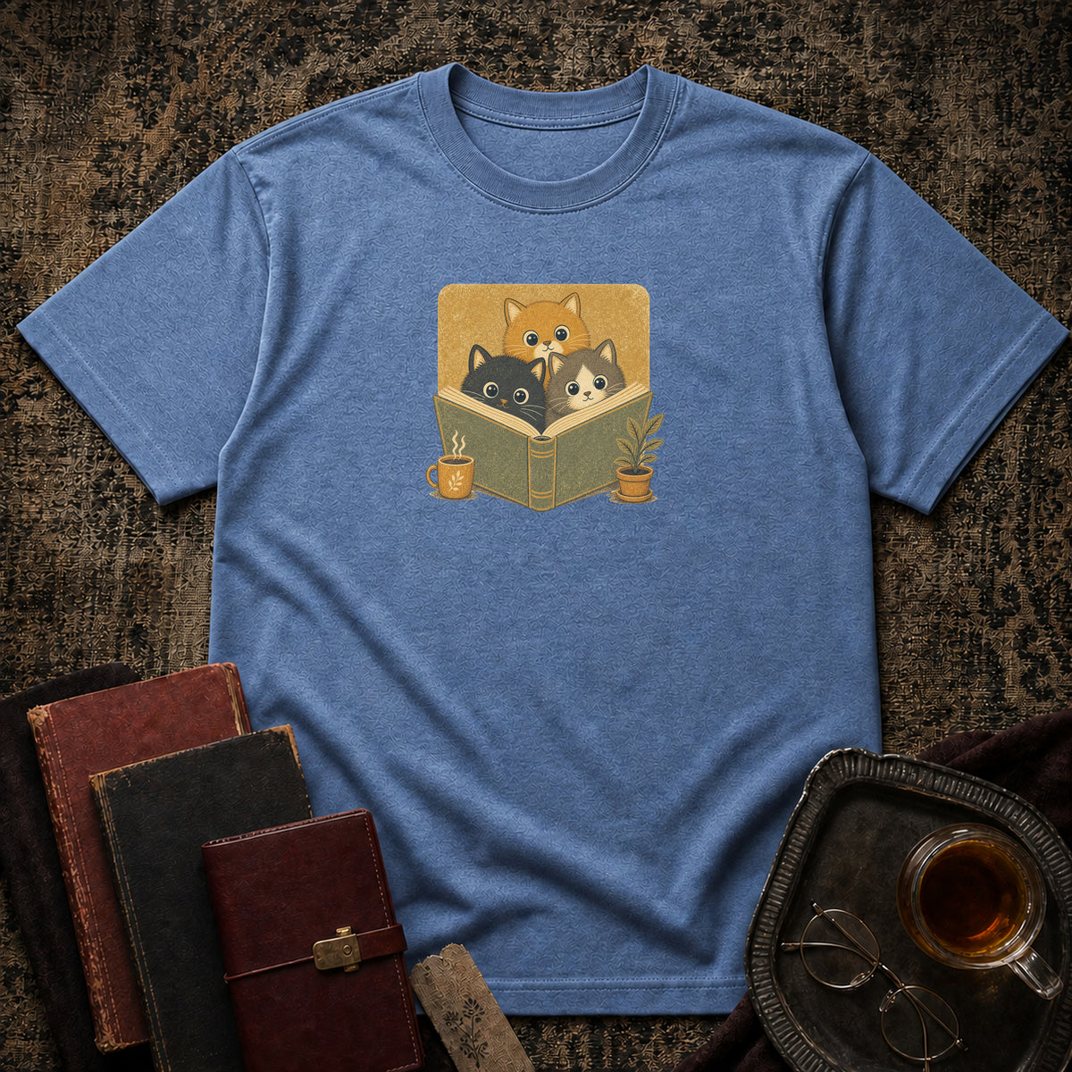 Cozy Cats in a Book T-shirt